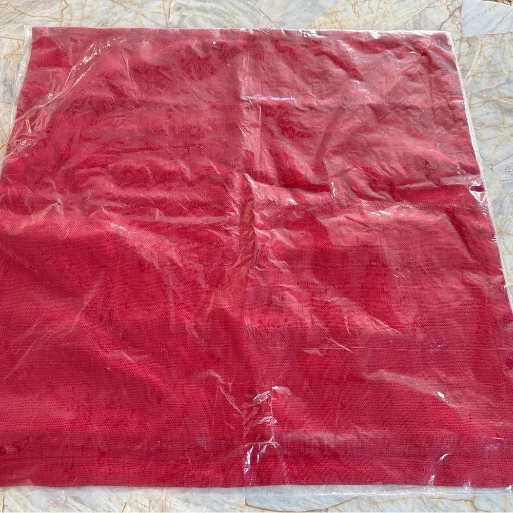 Pottery Barn Tonal Pillow Cover 20x20 Terracotta Red Woven Square Accent New‎